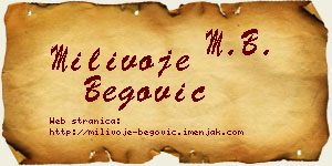 Milivoje Begović vizit kartica